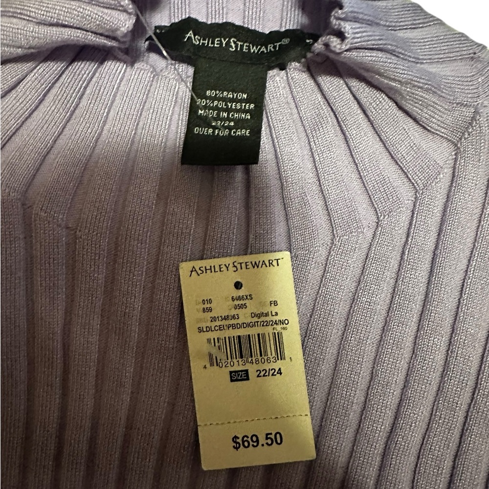 Ashley Stewart Ribbed Lavender Midi Dress size 22/24 NWT - Picture 6 of 6